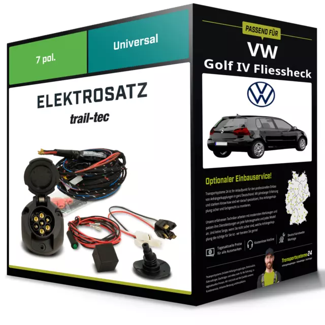 Elektrosatz 7-pol universell für VW Golf IV Fliessheck 08.1997-09.2005 trail-tec