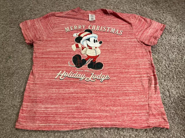 Disney Parks 2021 Mickey Holiday Lodge Merry Christmas Adult L T-Shirt