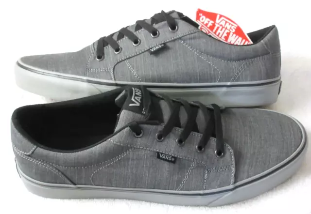 Vans Men's Bishop F14 Textile Black Grey Classic Skate Shoes Size 13 NIB 3