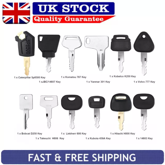 12 Key Master Key Ignition For Agricultural Heavy Plant Machinery Digger Tractor