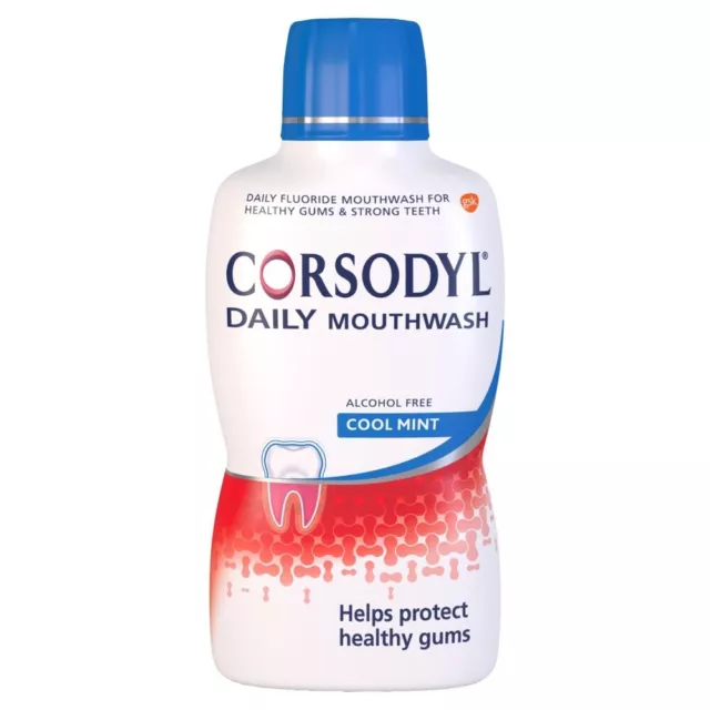 Corsodyl Tägliches Mundwasser Kühl Neuwertig Alkoholfrei 500Ml