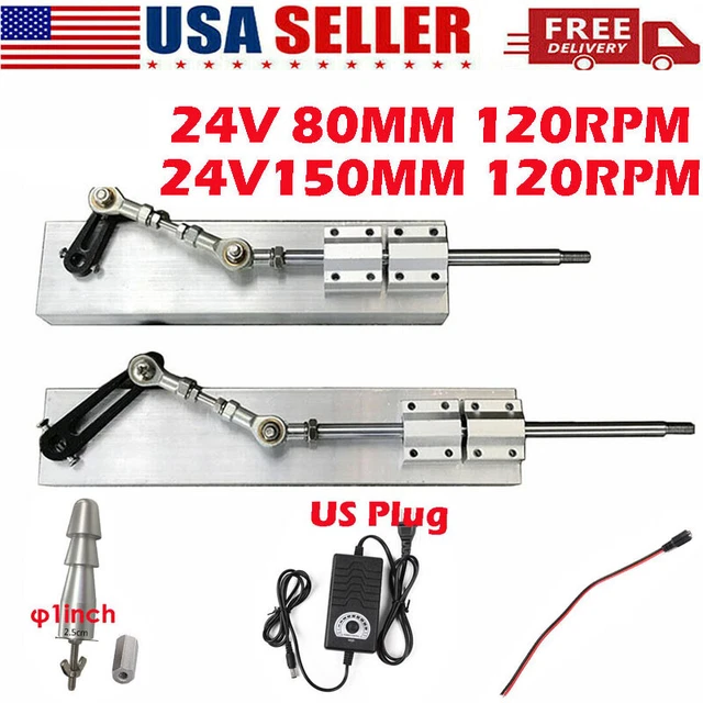 Reciprocating Motor Linear Actuator 24V 80/150 mm 3/6 inch 120rpm Adjustable DIY