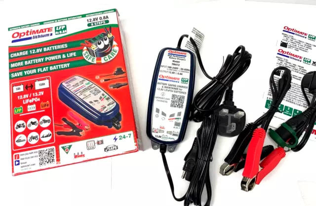 Optimate Lithium Battery Charger LiFePO4 Motorcycle Kart Bike Rotax Batteries