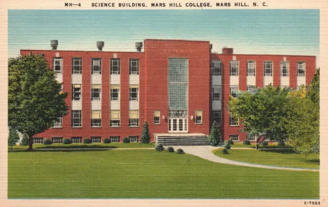 Vintage Postcard 1920's Science Building Mars Hill College North Carolina N. C.