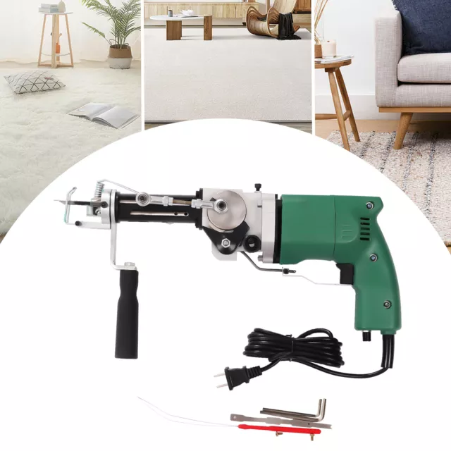 2in1 Carpet Hand Tufting Gun Electric Cut Loop Pile Weaving Flocking Machine Kit