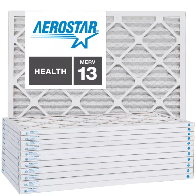 12x20x1 AC and Furnace Air Filter by Aerostar - MERV 13, Box of 12