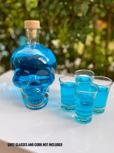 Clear Glass Skull Head 750ml Bottle/Decanter (no lid) Great For Halloween 3