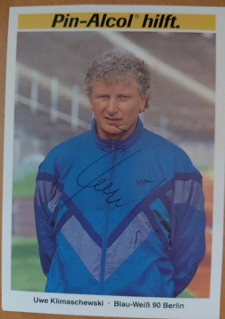 UWE KLIMASCHEFSKI AUTOGRAMMKARTE orig.sign. BlauWeiß 90 Berlin 90er