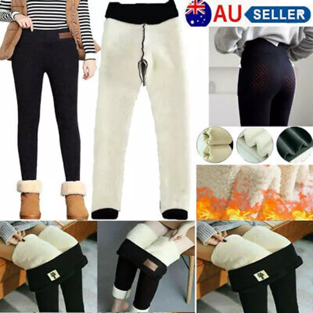 Womens Winter Thick Warm Soft Fleece Lined Thermal Stretchy Legging Pants S-5XL