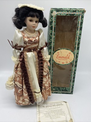 Emerald Doll Collection Victorian Porcelain Doll Handcrafted 79061 Pearls Stand