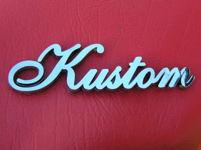 KUSTOM SCRIPT CAR BADGE Chrome Metal Emblem *NEW* Hot Rod Rat Rod Custom HOLDEN