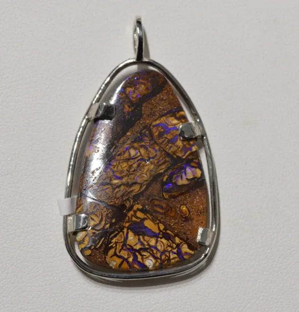 Pendentif argent opale Yowah Boulder 39 carats - Natural Opal Silver pendant