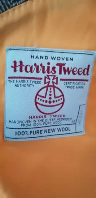 Harris Tweed Jacket MENs Orange liner WITH HARRIS TWEED HANGER Large 40 ish 2