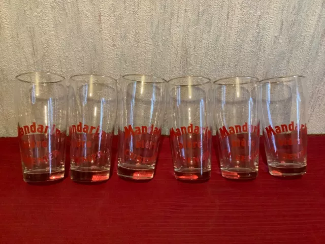 « Lot 6 Anciens Verres Neufs Mandarin Bière Cusenier Avec Liseré Doré  Bistrot »