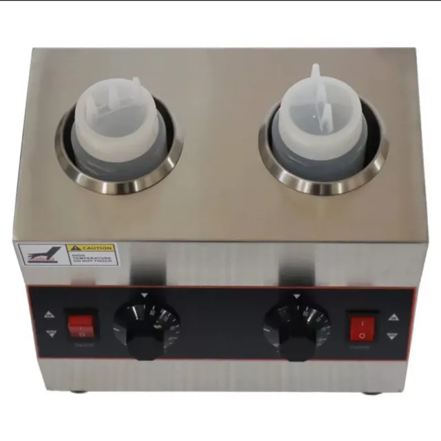 PreAsion 2 Pot Countertop Stainless Steel Sauce Warmer Heat Preservation Machine