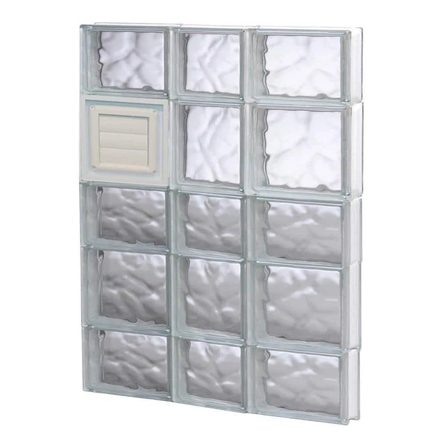 Clearly Secure Glass Block Window 21.25" x 32.75" 2-Pane Frameless w/ Dryer Vent