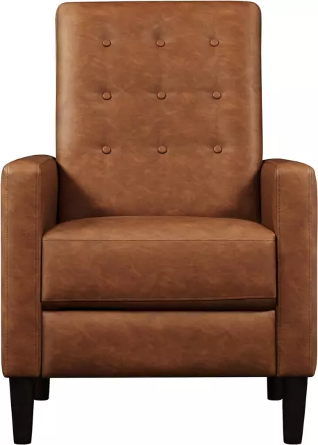 PU Leather Reclining Chair Single Armchair Adjustable Upholstered Sofa with Soft