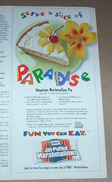 1994 print ad -Kraft Foods Hawaiian Marshmallow pineapple Pie recipe advertising