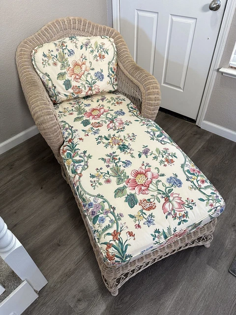 Pennsylvania House Time & Again rattan wicker chaise lounge chair with cushions Pennsylvania House Time & Again rattan wicker chaise lounge chair with cushions