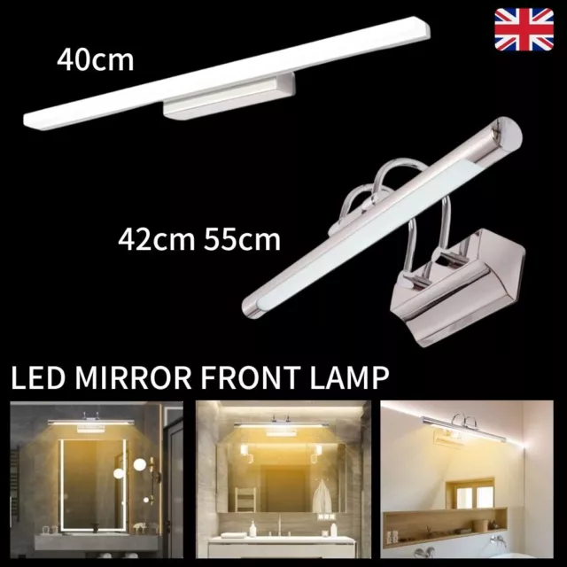 LED Bathroom Cabinet Wall Light Front Mirror Lights Rotating Stainless Bar Lamp