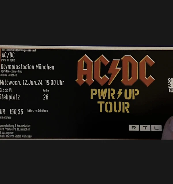 AC/DC TICKET / Karten / Konzert München 12.6. 12.6.24 Konzertkarte ...