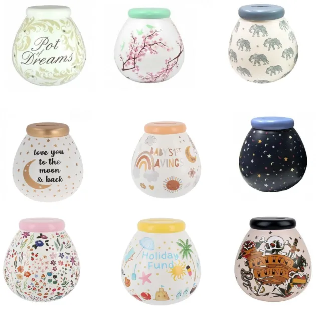 POT OF DREAMS CERAMIC MONEY BOX/ POT (Break To Open) - VARIOUS DESIGNS - NEW