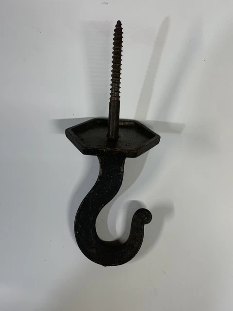Vintage Victorian Eastlake Cast Iron Hook Plant Light With Trim Plate