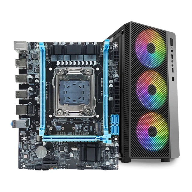 Bewinner Placa Base de Escritorio LGA 2011 DDR3, Placa Base X79 Micro ATX con 128 GB, 6xUSB2.0 2xSATA2.0 1xSATA3.0, PCIEx16, PCIE M.2, Placa Base de Computadora LGA 2011 X79