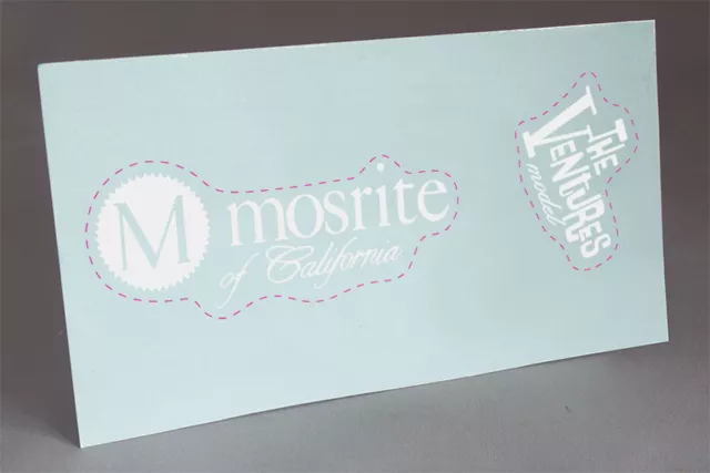 Pre Cut Mosrite Bass White Water Slide Decal The Ventures Guitar Headstock Pre Cut Mosrite Bass White Water Slide Decal The Ventures Guitar Headstock