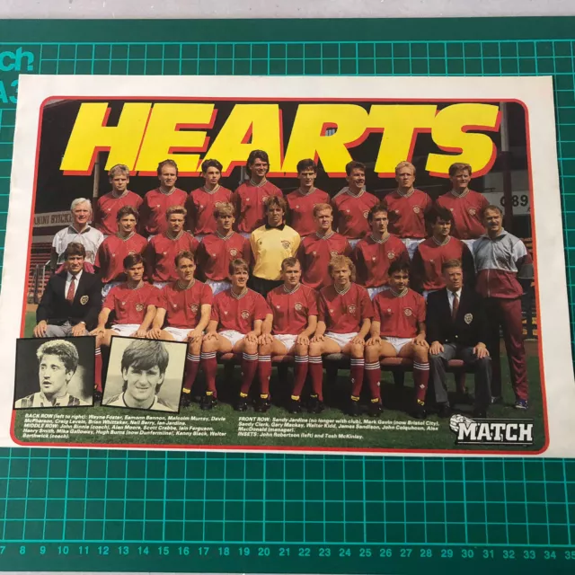 Kit Casa Vintage Hearts Squad Team 1988/89 Poster Calcio Taglia A4