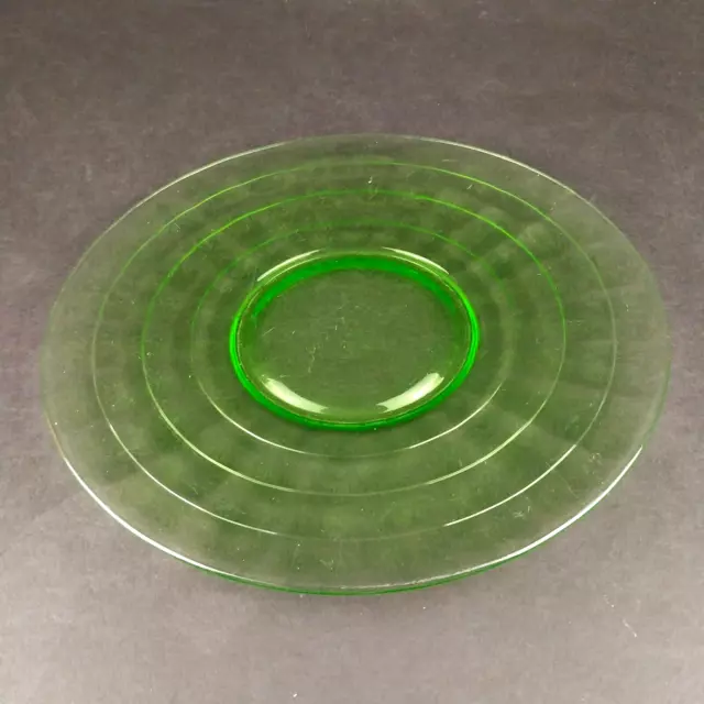 Vtg Anchor Hocking Block Optic Green Uranium Depression Glass 10” Dinner Plate 3