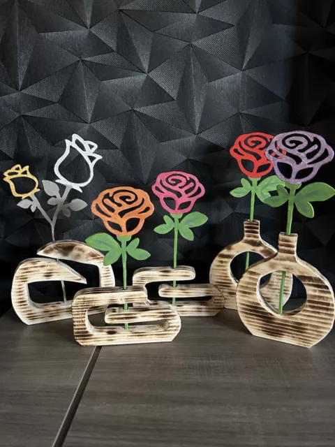 Vase Avec Fleur En Bois