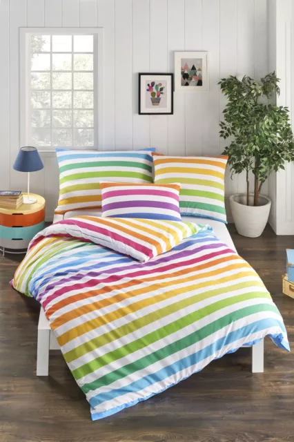 Reforcer Linge de Lit Set 2 Tlg.rainbow 135 X 200 CM 80 X 80 CM