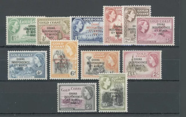 1957-58 Ghana , Stanley Gibbons n. 170-81 , Serie di 12 valori , MNH**
