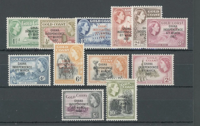 1957-58 Ghana , Stanley Gibbons n. 170-81 , Serie di 12 valori , MNH**