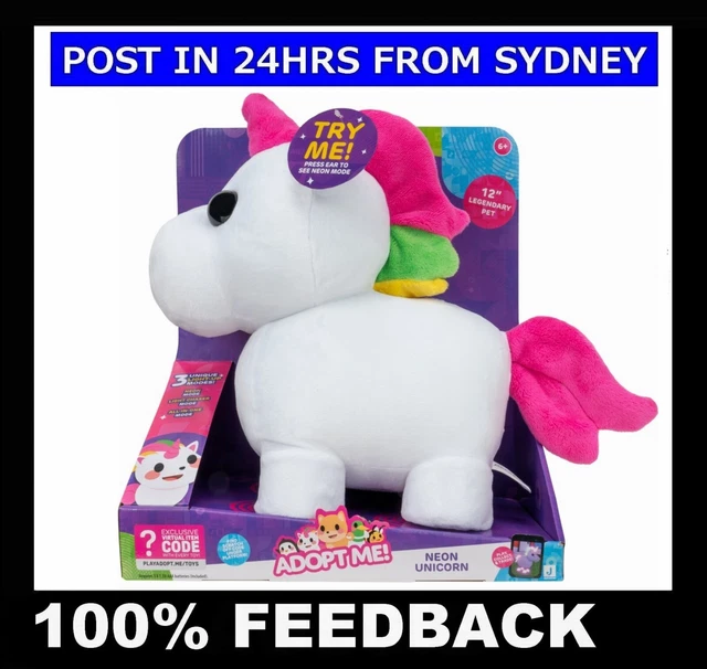  Adopt Me! Neon Unicorn Light-Up Plush - Soft and