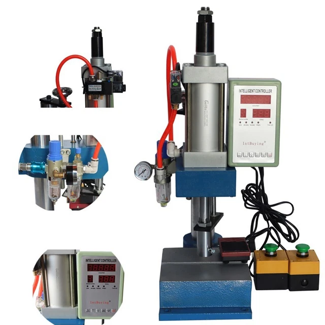 660lbs Pneumatic Punch Machine 2 Buttons Controller  for Electronics etc. 110V