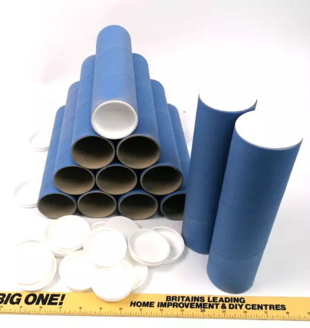 Cardboard packaging tubes (12no.) & lids (24no.) - 57.5 x 1.5 x 240mm