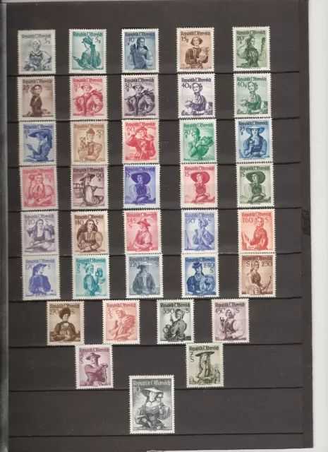 1948 Österreichische Volkstrachten Gelber Gummi Postfrisch ** MNH