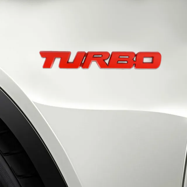 Metal 3D Turbo Logo Autocollant Autocollant Pare-Chocs Décalé Rouge