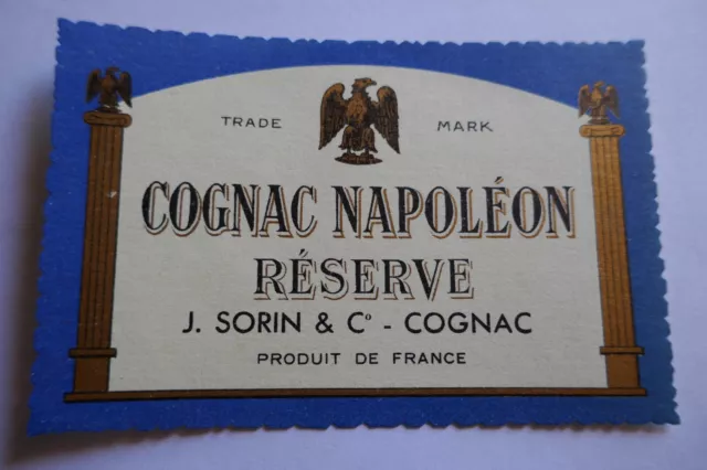 étiquette ancienne COGNAC NAPOLEON Réserve J. SORIN