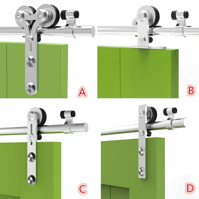 Stainless Steel Sliding Barn Door Hardware Closet Track Kit Single/Double Door