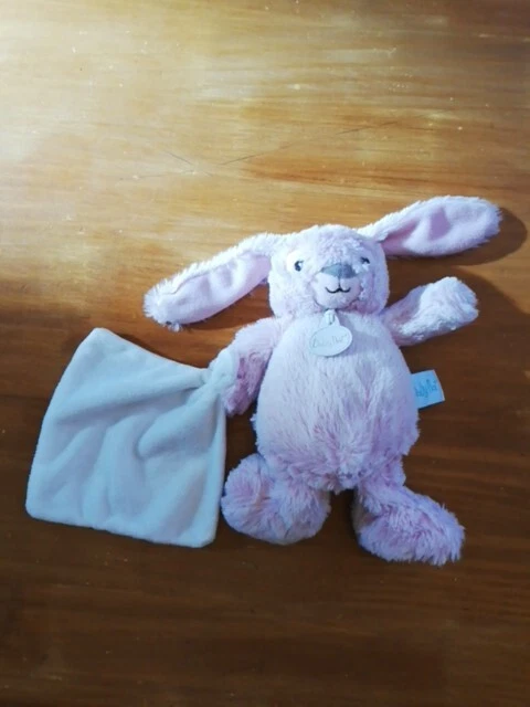 Doudou Peluche Babynat Lapin Rose Guimauve BN0219 Mouchoir