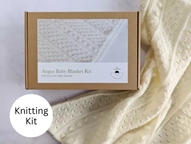 CROCHET BLANKET KIT Baby Shawl Easy Beginners Crocheting kit WOOL