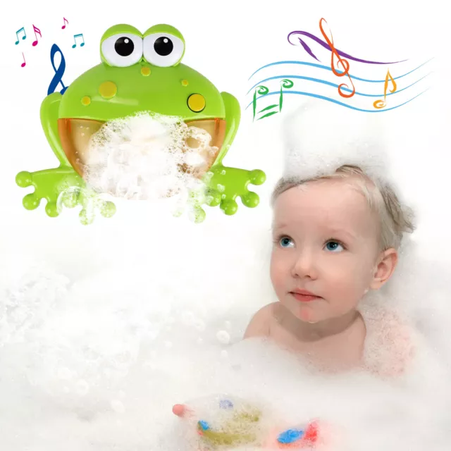 Frog Bubble Machine 12 Songs Musical Bubble Maker Children Bath Shower Toy