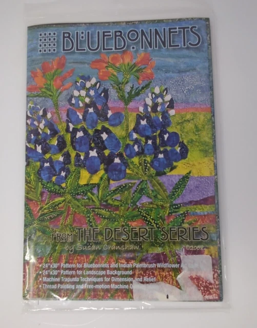 Patrón de edredón BLUEBONNETS de Susan Cranshaw aplique serie desierto