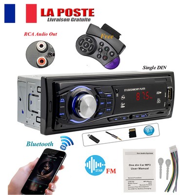 Look Classic look rétro Bluetooth 1Din MP3 Joueur USB SD AUX Autoradio Stéréo Vintage 