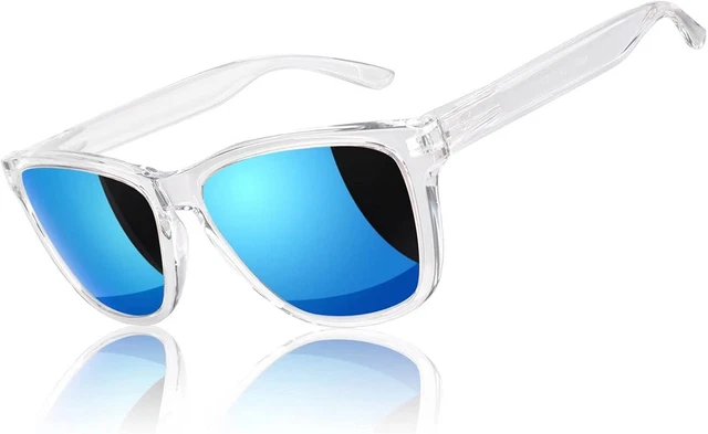 Occhiali Da Sole Senza Montatura Con Lenti Rettangolari Azzurre