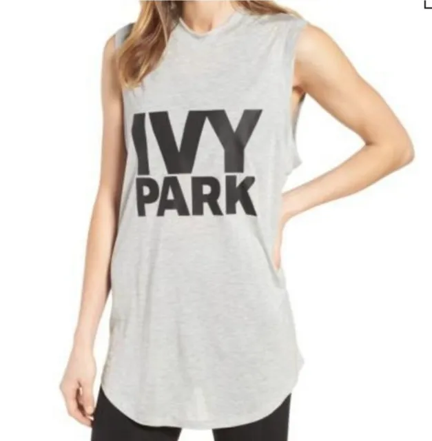 Ivy Park Muscle Tank Top Oversize Gray Beyonce Women's Size Medium