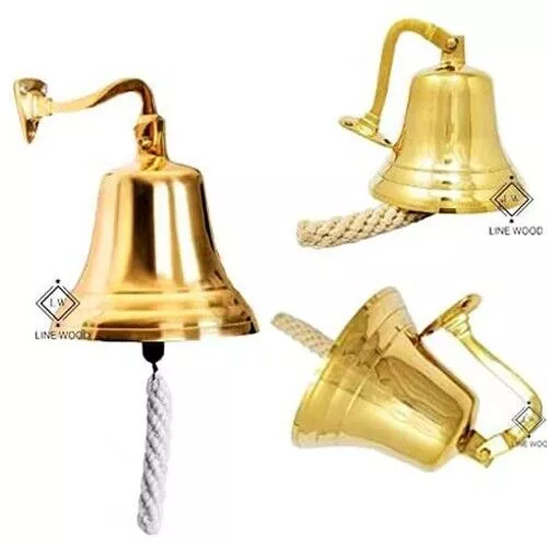 Hand Made Nautical Solid Brass Ship Bell Jumbo Bell...
